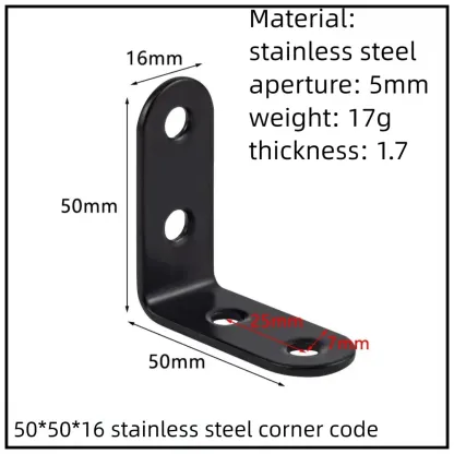 Stainless Steel Corner Bracket, 90-Degree Right Angle Connector, Reinforced L-Shaped Metal Corner Fixing Brace