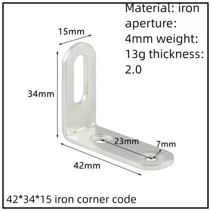 Stainless Steel Corner Bracket, 90-Degree Right Angle Connector, Reinforced L-Shaped Metal Corner Fixing Brace