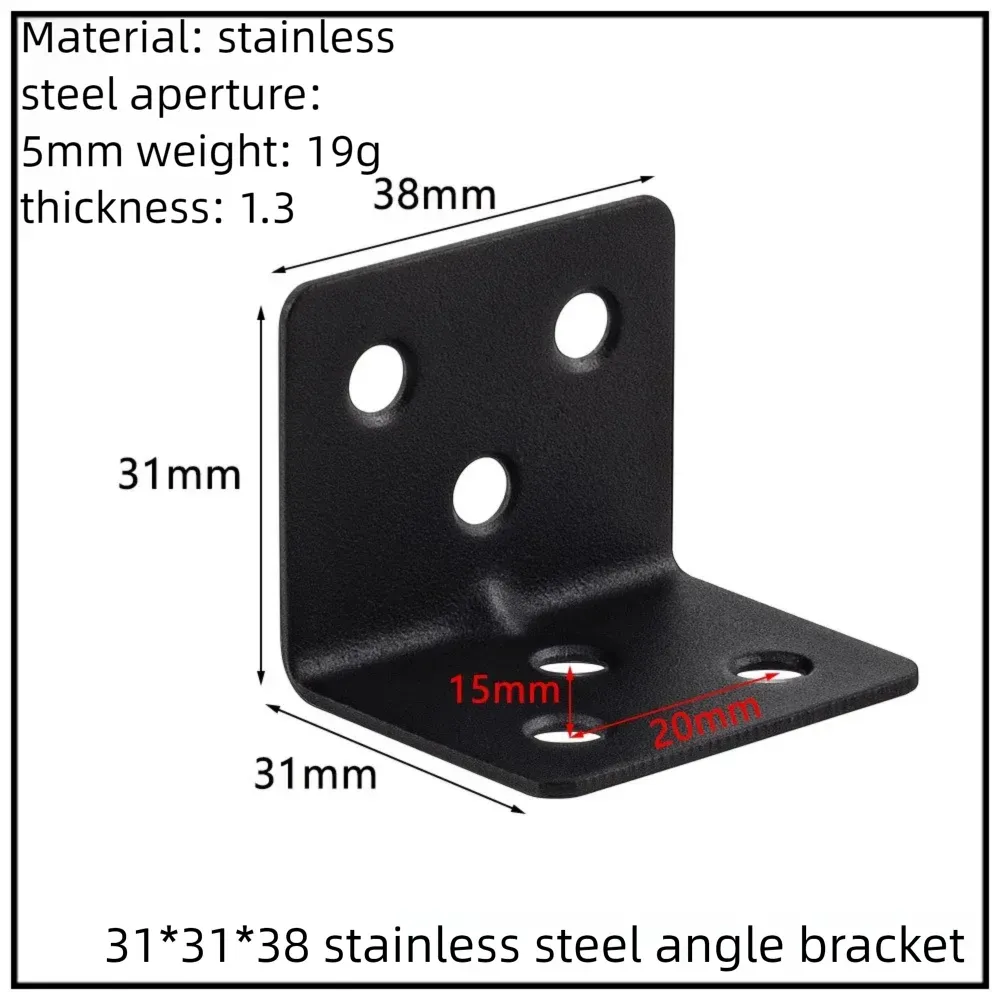 Stainless Steel Corner Bracket, 90-Degree Right Angle Connector, Reinforced L-Shaped Metal Corner Fixing Brace