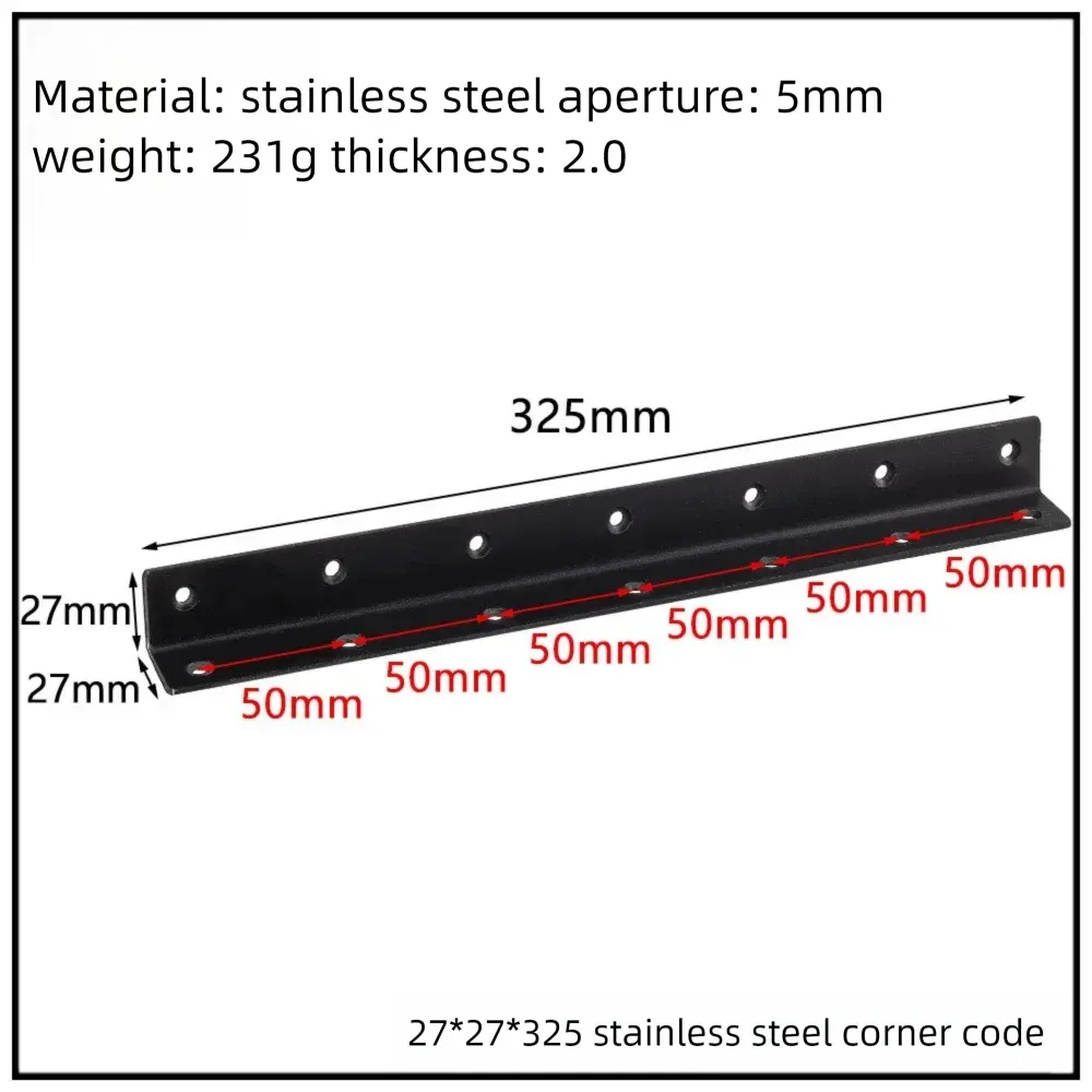 Stainless Steel Corner Bracket, 90-Degree Right Angle Connector, Reinforced L-Shaped Metal Corner Fixing Brace