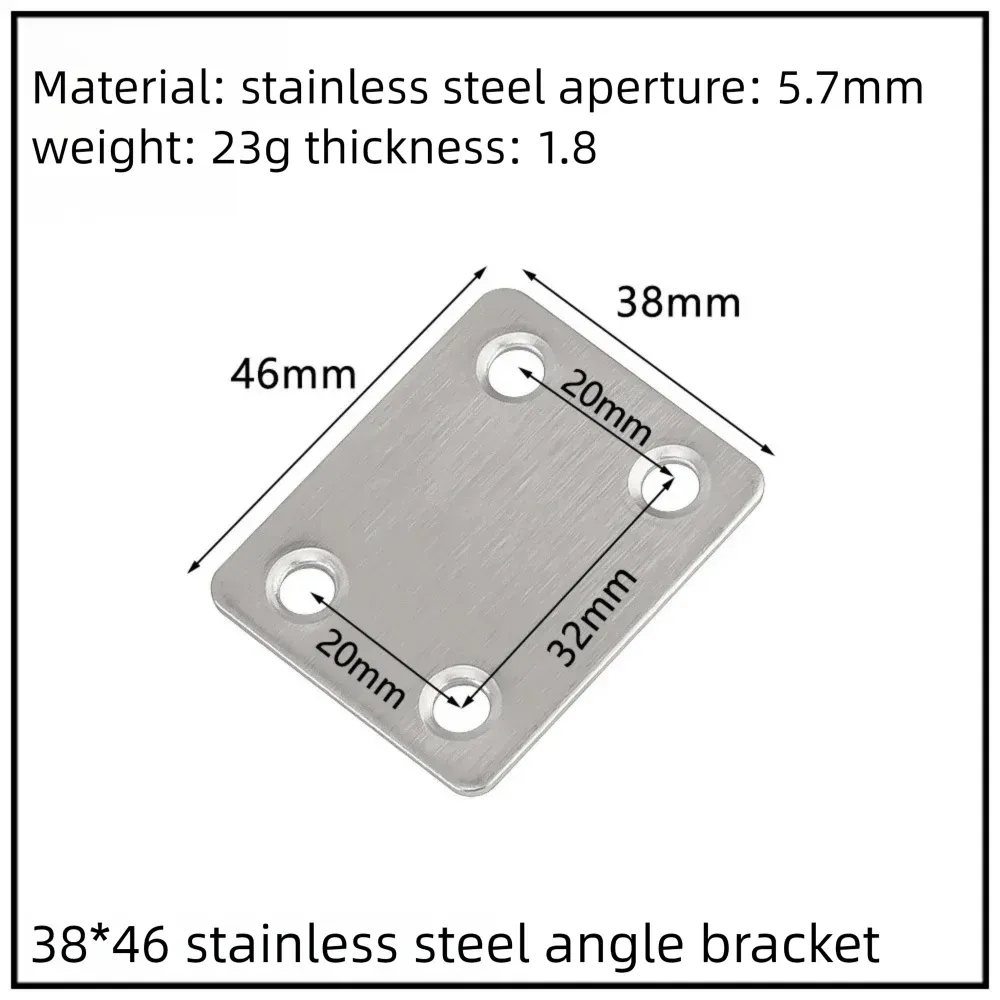 Stainless Steel Corner Bracket, 90-Degree Right Angle Connector, Reinforced L-Shaped Metal Corner Fixing Brace