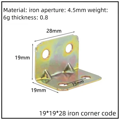 Stainless Steel Corner Bracket, 90-Degree Right Angle Connector, Reinforced L-Shaped Metal Corner Fixing Brace