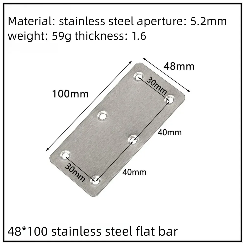 Stainless Steel Corner Bracket, 90-Degree Right Angle Connector, Reinforced L-Shaped Metal Corner Fixing Brace