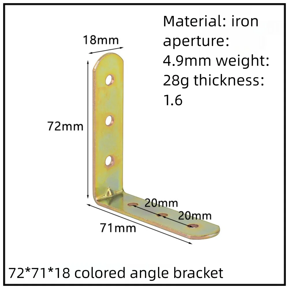 Stainless Steel Corner Bracket, 90-Degree Right Angle Connector, Reinforced L-Shaped Metal Corner Fixing Brace