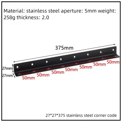 Stainless Steel Corner Bracket, 90-Degree Right Angle Connector, Reinforced L-Shaped Metal Corner Fixing Brace