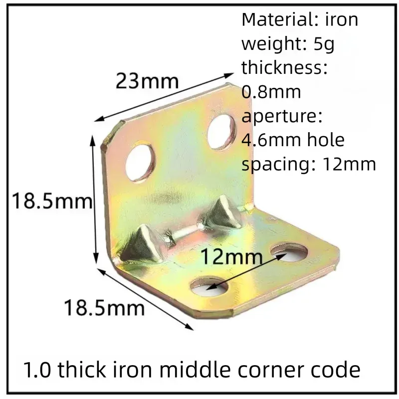 Stainless Steel Corner Bracket, 90-Degree Right Angle Connector, Reinforced L-Shaped Metal Corner Fixing Brace