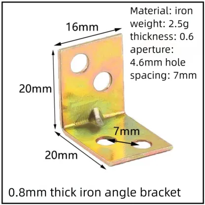 Stainless Steel Corner Bracket, 90-Degree Right Angle Connector, Reinforced L-Shaped Metal Corner Fixing Brace
