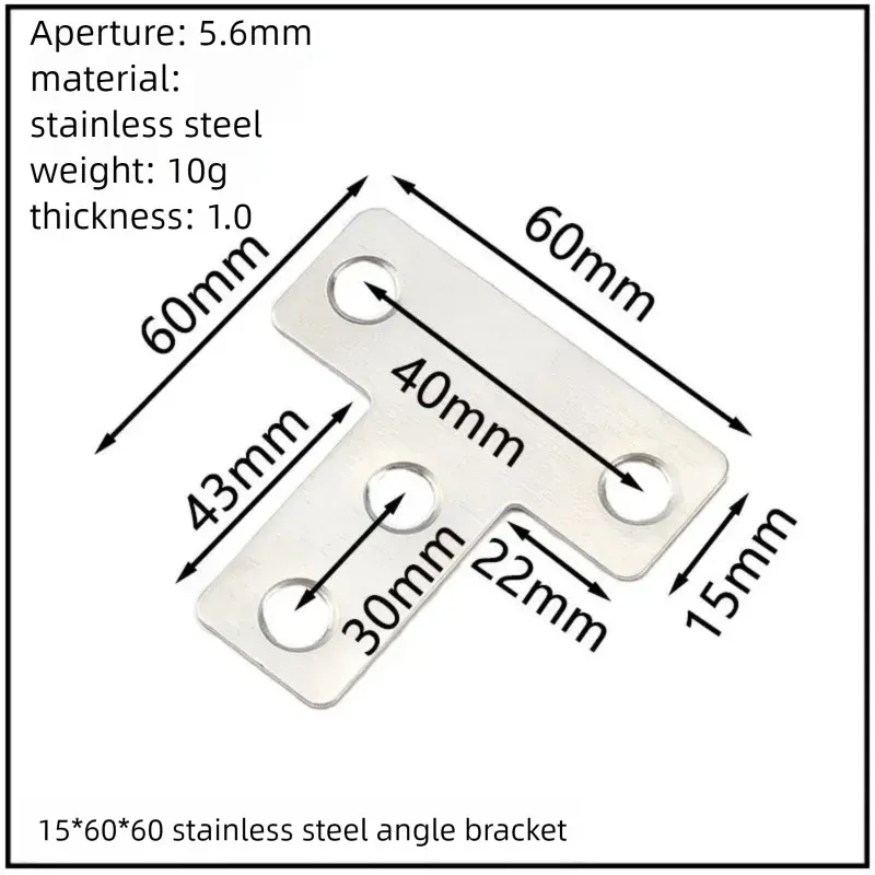Stainless Steel Corner Bracket, 90-Degree Right Angle Connector, Reinforced L-Shaped Metal Corner Fixing Brace