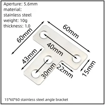 Stainless Steel Corner Bracket, 90-Degree Right Angle Connector, Reinforced L-Shaped Metal Corner Fixing Brace