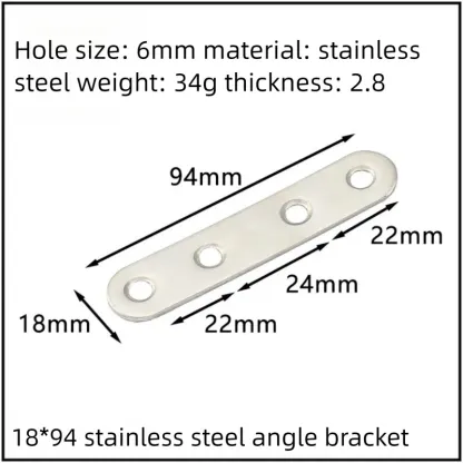 Stainless Steel Corner Bracket, 90-Degree Right Angle Connector, Reinforced L-Shaped Metal Corner Fixing Brace