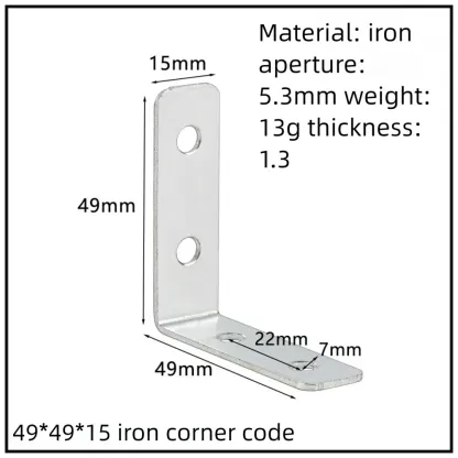Stainless Steel Corner Bracket, 90-Degree Right Angle Connector, Reinforced L-Shaped Metal Corner Fixing Brace