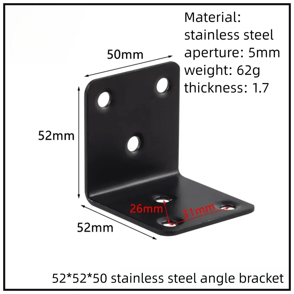 Stainless Steel Corner Bracket, 90-Degree Right Angle Connector, Reinforced L-Shaped Metal Corner Fixing Brace