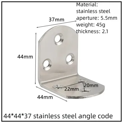 Stainless Steel Corner Bracket, 90-Degree Right Angle Connector, Reinforced L-Shaped Metal Corner Fixing Brace