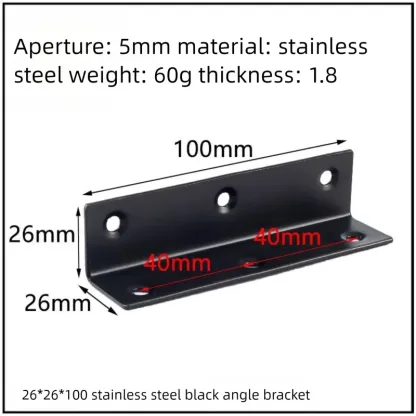 Stainless Steel Corner Bracket, 90-Degree Right Angle Connector, Reinforced L-Shaped Metal Corner Fixing Brace