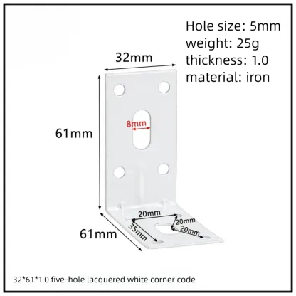 Stainless Steel Corner Bracket, 90-Degree Right Angle Connector, Reinforced L-Shaped Metal Corner Fixing Brace