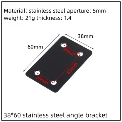 Stainless Steel Corner Bracket, 90-Degree Right Angle Connector, Reinforced L-Shaped Metal Corner Fixing Brace