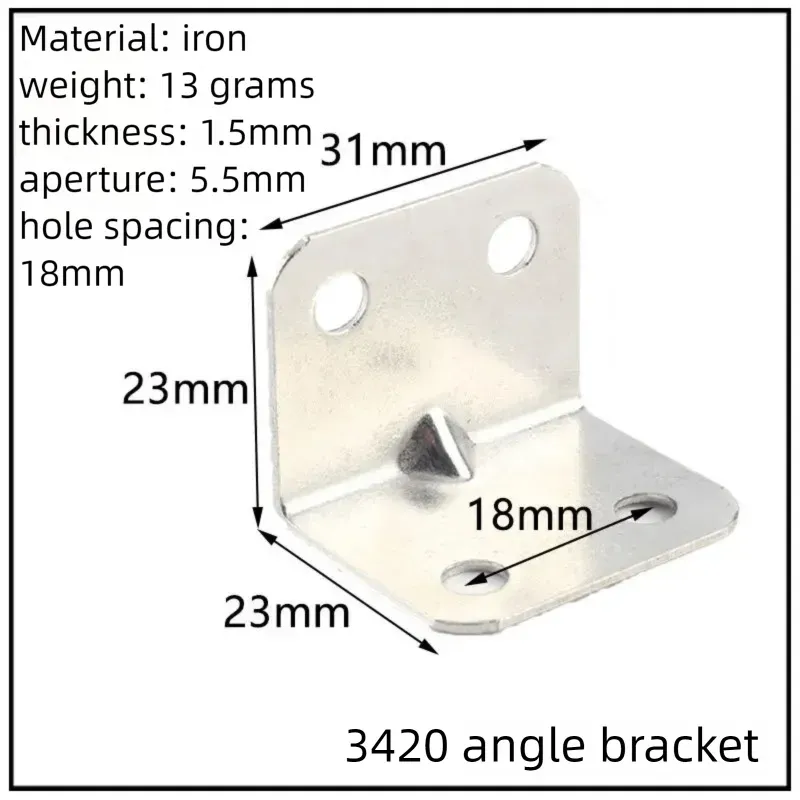 Stainless Steel Corner Bracket, 90-Degree Right Angle Connector, Reinforced L-Shaped Metal Corner Fixing Brace