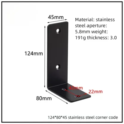 Stainless Steel Corner Bracket, 90-Degree Right Angle Connector, Reinforced L-Shaped Metal Corner Fixing Brace