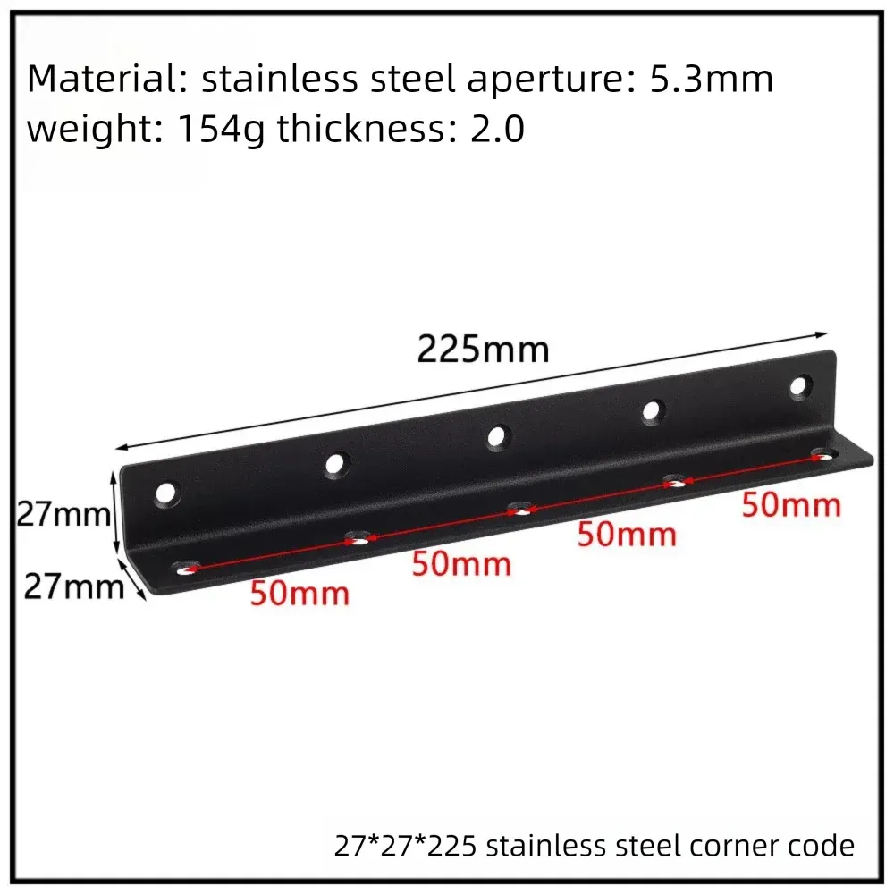 Stainless Steel Corner Bracket, 90-Degree Right Angle Connector, Reinforced L-Shaped Metal Corner Fixing Brace