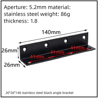 Stainless Steel Corner Bracket, 90-Degree Right Angle Connector, Reinforced L-Shaped Metal Corner Fixing Brace