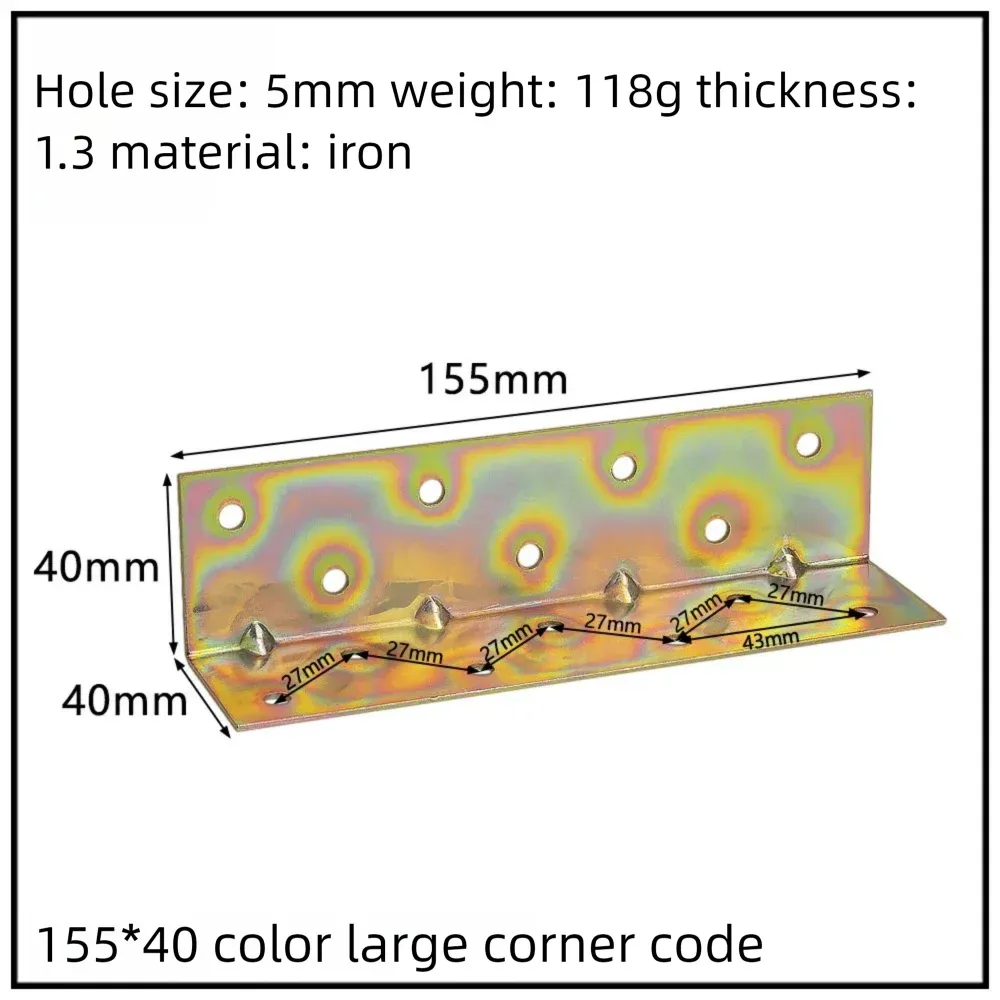 Stainless Steel Corner Bracket, 90-Degree Right Angle Connector, Reinforced L-Shaped Metal Corner Fixing Brace