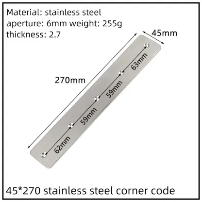Stainless Steel Corner Bracket, 90-Degree Right Angle Connector, Reinforced L-Shaped Metal Corner Fixing Brace