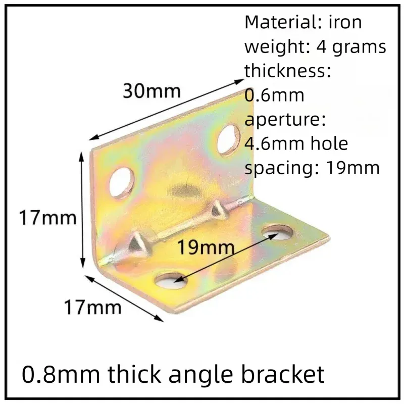 Stainless Steel Corner Bracket, 90-Degree Right Angle Connector, Reinforced L-Shaped Metal Corner Fixing Brace
