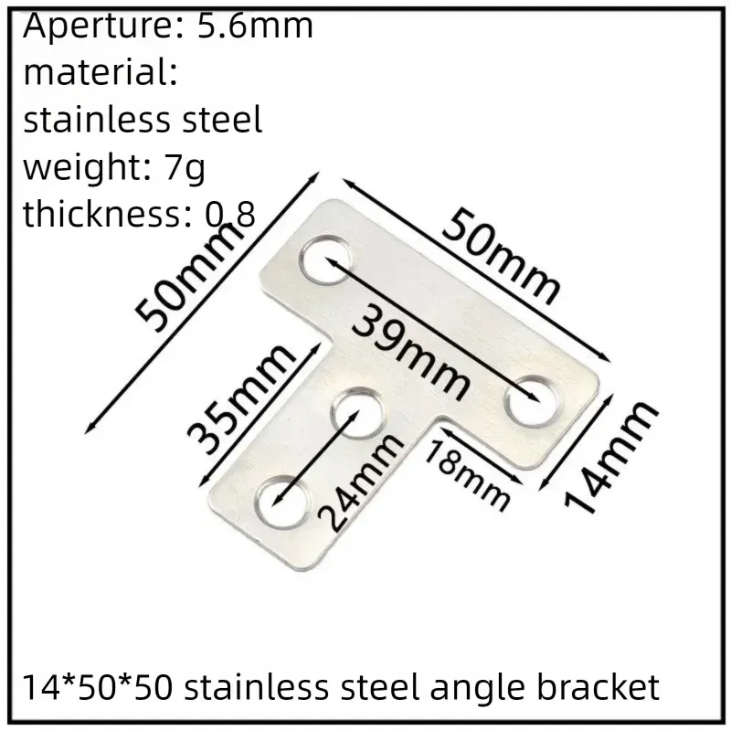 Stainless Steel Corner Bracket, 90-Degree Right Angle Connector, Reinforced L-Shaped Metal Corner Fixing Brace