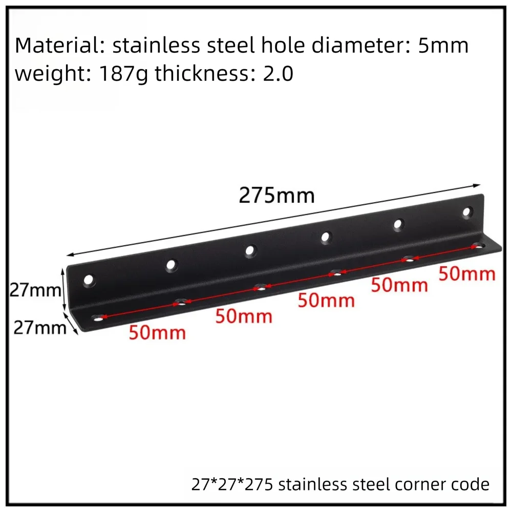 Stainless Steel Corner Bracket, 90-Degree Right Angle Connector, Reinforced L-Shaped Metal Corner Fixing Brace