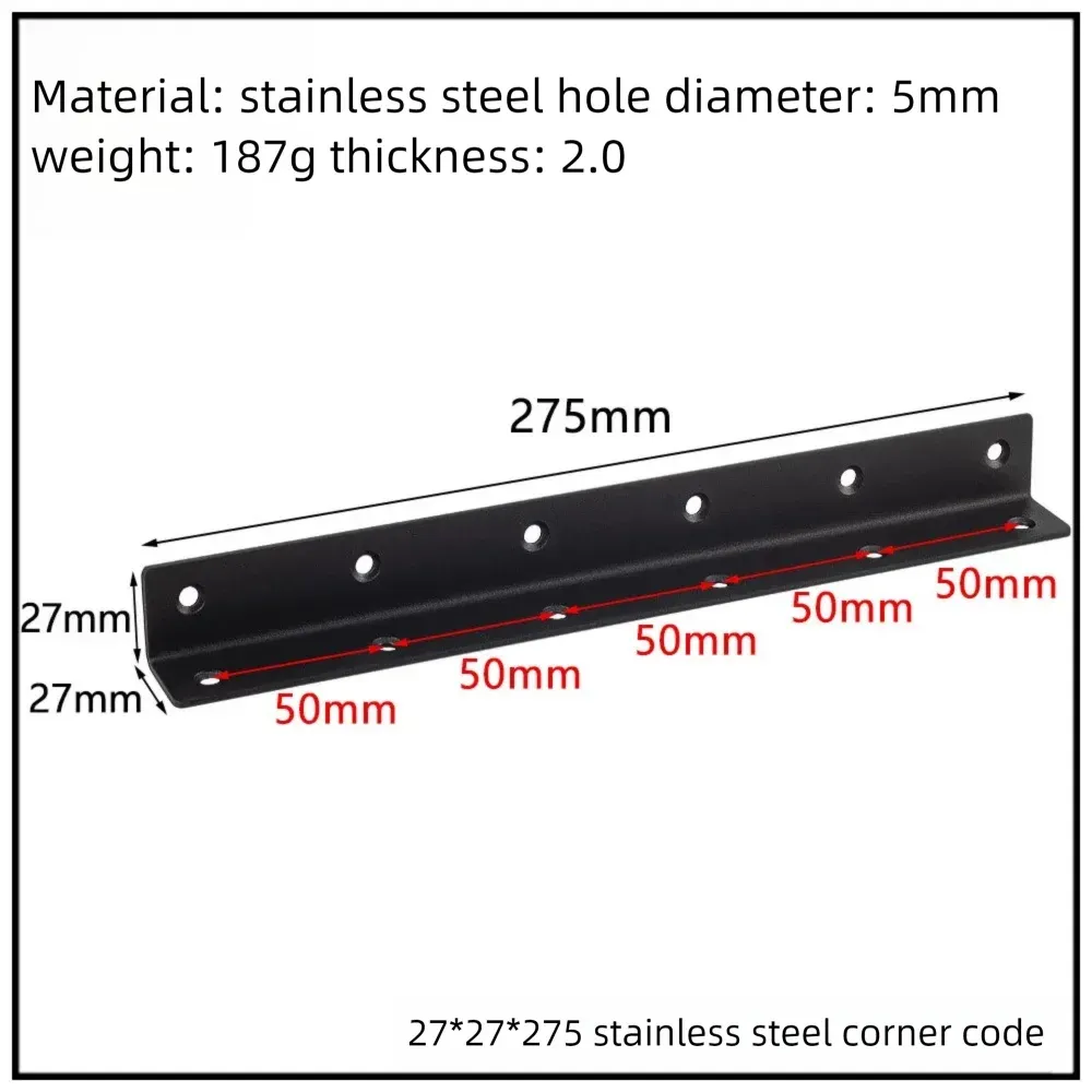 Stainless Steel Corner Bracket, 90-Degree Right Angle Connector, Reinforced L-Shaped Metal Corner Fixing Brace