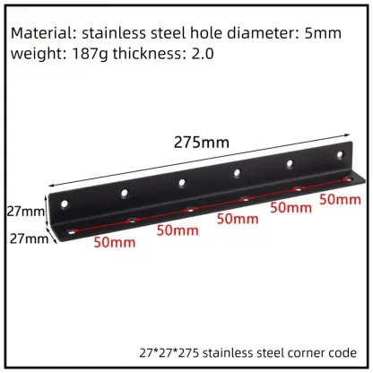 Stainless Steel Corner Bracket, 90-Degree Right Angle Connector, Reinforced L-Shaped Metal Corner Fixing Brace