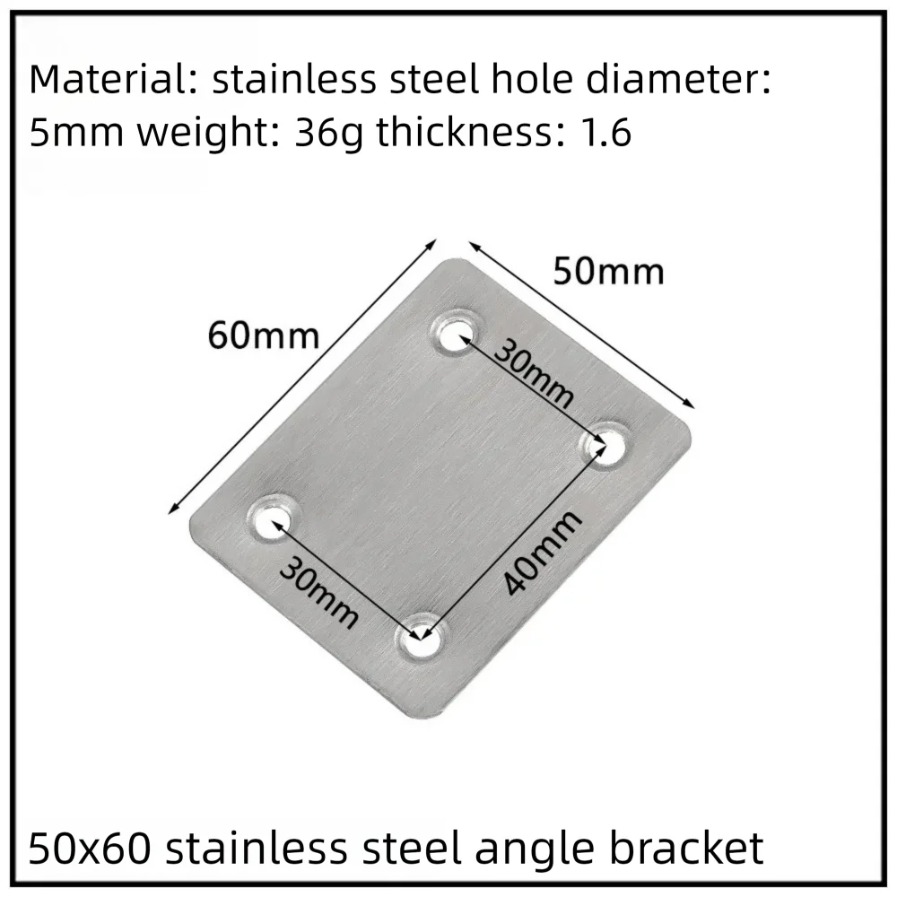 Stainless Steel Corner Bracket, 90-Degree Right Angle Connector, Reinforced L-Shaped Metal Corner Fixing Brace