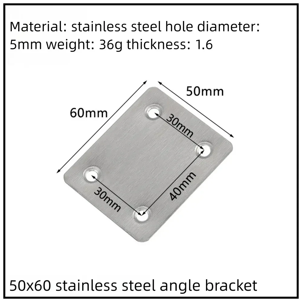 Stainless Steel Corner Bracket, 90-Degree Right Angle Connector, Reinforced L-Shaped Metal Corner Fixing Brace