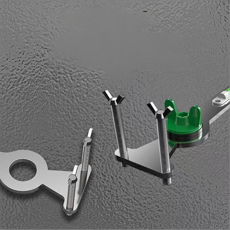 2mm Stainless Steel Shower Mixer Valve Installer – Adjustable Cold & Hot Water Pipe Leveling Tool with Precision Scale