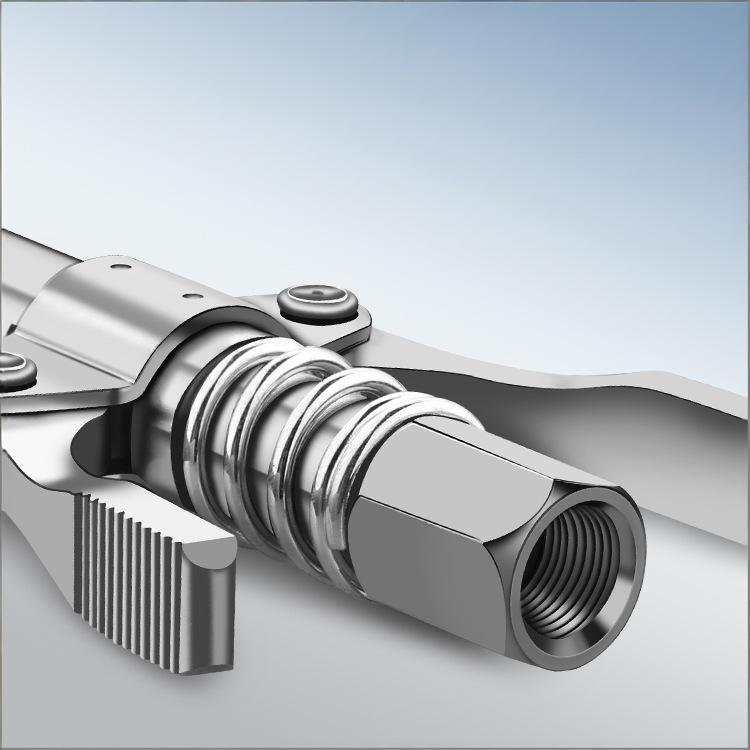 Heavy Duty Grease Coupler, High Pressure Dual Handle Self-Sealing Adapter for M6-M14 Nipples, Universal for Manual/Pneumatic/Electric Grease Guns