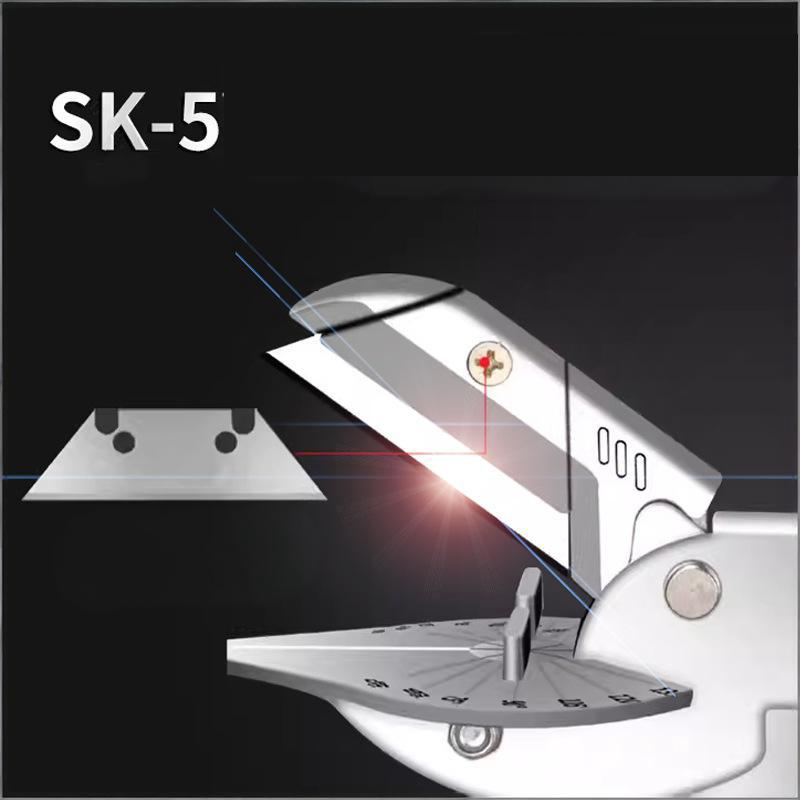 Industrial Multi-Angle Cutter - 45° to 135° Adjustable | SK-5 Alloy Steel Blades | for Cable Trunking, Plastic & Thin Wood Cutting | Non-Slip Rubberized Handle