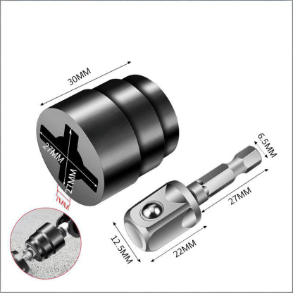 Universal Impact Socket for Car Jacks - Quick & Effortless Tire Change Tool - Compatible with 96% of Jacks & Electric Drills/Wrenches - Heavy-Duty Alloy, Anti-Rust, Durable Design