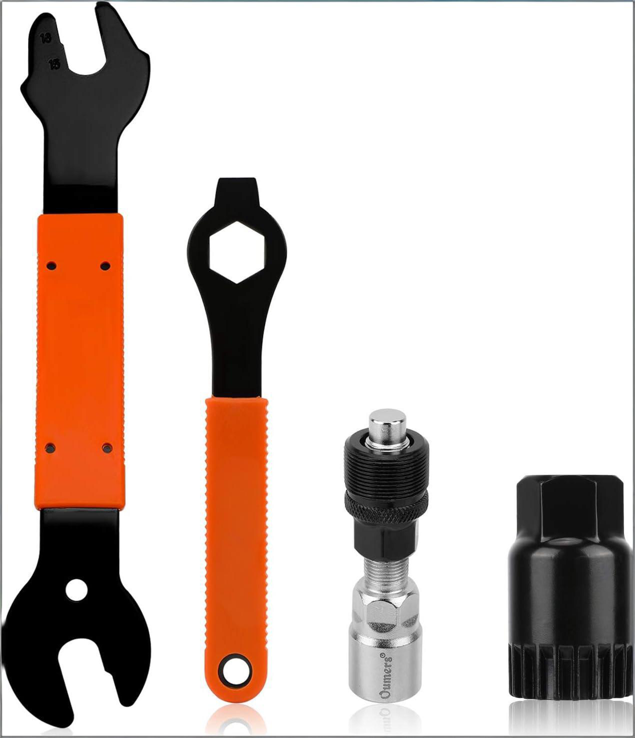 Crank Arm & Bottom Bracket Removal Tool Kit - Long Handle Lever Wrench with Built-in Hex Socket for Bicycle Repair