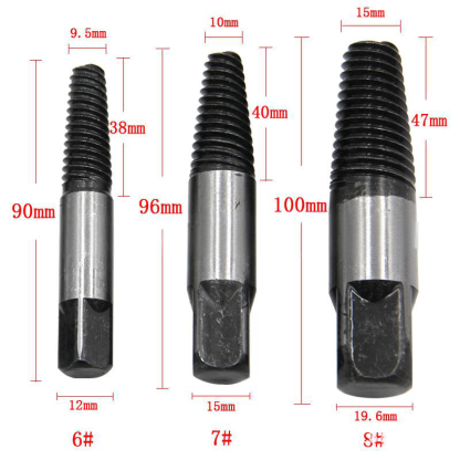 Chromium Vanadium Steel Screw Extractor Set - Left-Handed Spiral Fluted Design for Broken & Stripped Screws (Coarse & Fine Threads, 1-21mm)