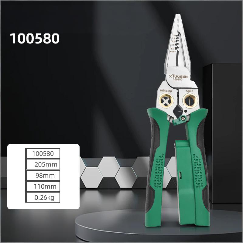 Professional Multifunctional Wire Stripping Pliers - Electrician Tool with Voltage Tester, Wire Cutter, Stripper & Crimper for Secure Electrical Work