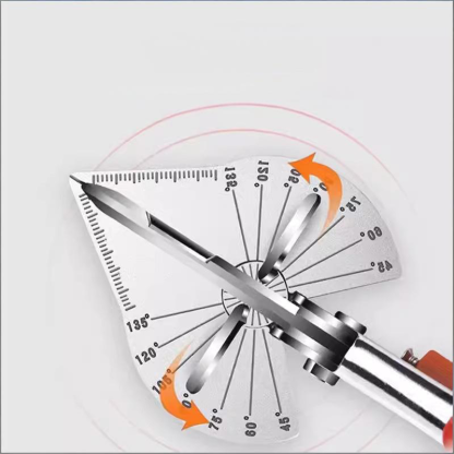 Industrial Multi-Angle Cutter - 45° to 135° Adjustable | SK-5 Alloy Steel Blades | for Cable Trunking, Plastic & Thin Wood Cutting | Non-Slip Rubberized Handle