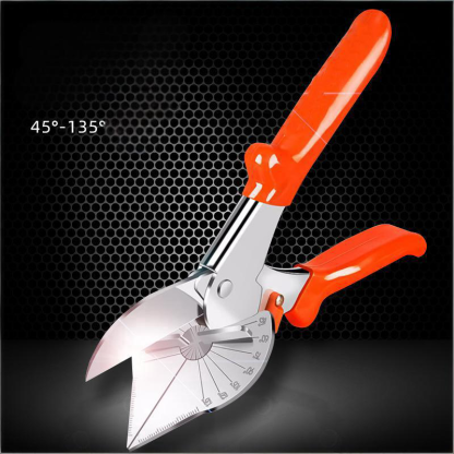 Industrial Multi-Angle Cutter - 45° to 135° Adjustable | SK-5 Alloy Steel Blades | for Cable Trunking, Plastic & Thin Wood Cutting | Non-Slip Rubberized Handle