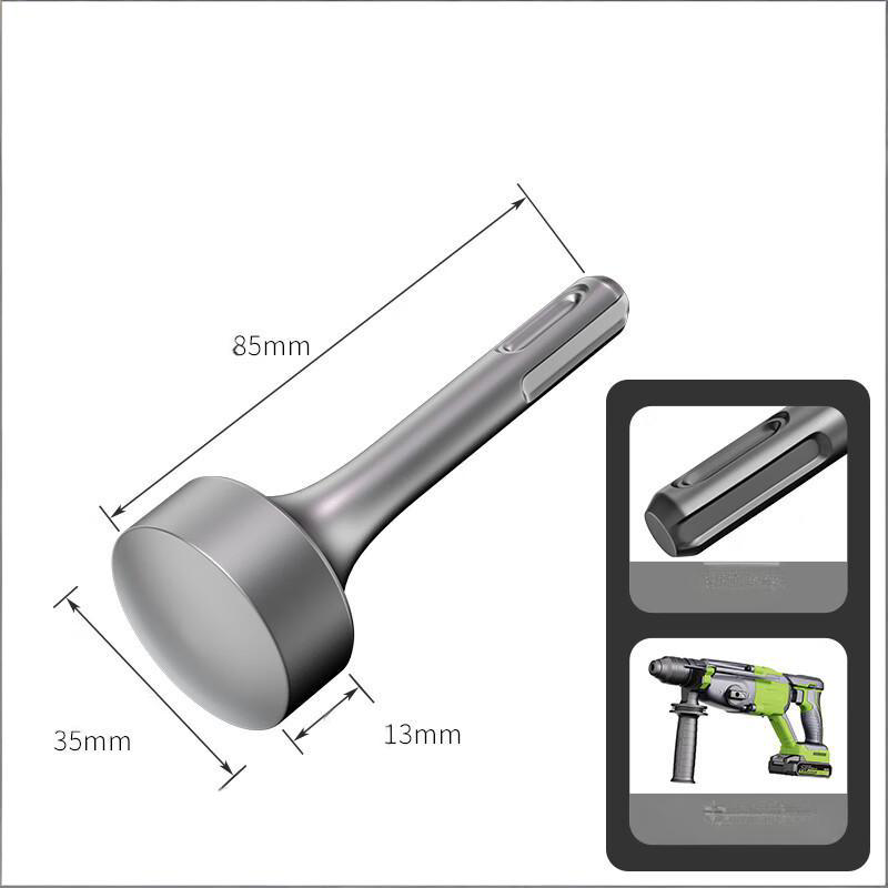 Demolition Hammer Chisel Points & Accessories - Square/Hex/Round Shank, Flat/Concave/Arc Head - for Duct Seaming, Pipe Crimping, Orchard Fencing, Flood Control Piling