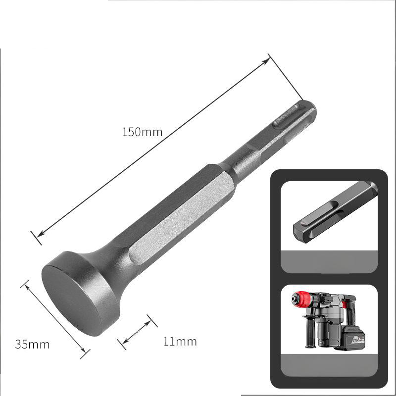 Demolition Hammer Chisel Points & Accessories - Square/Hex/Round Shank, Flat/Concave/Arc Head - for Duct Seaming, Pipe Crimping, Orchard Fencing, Flood Control Piling