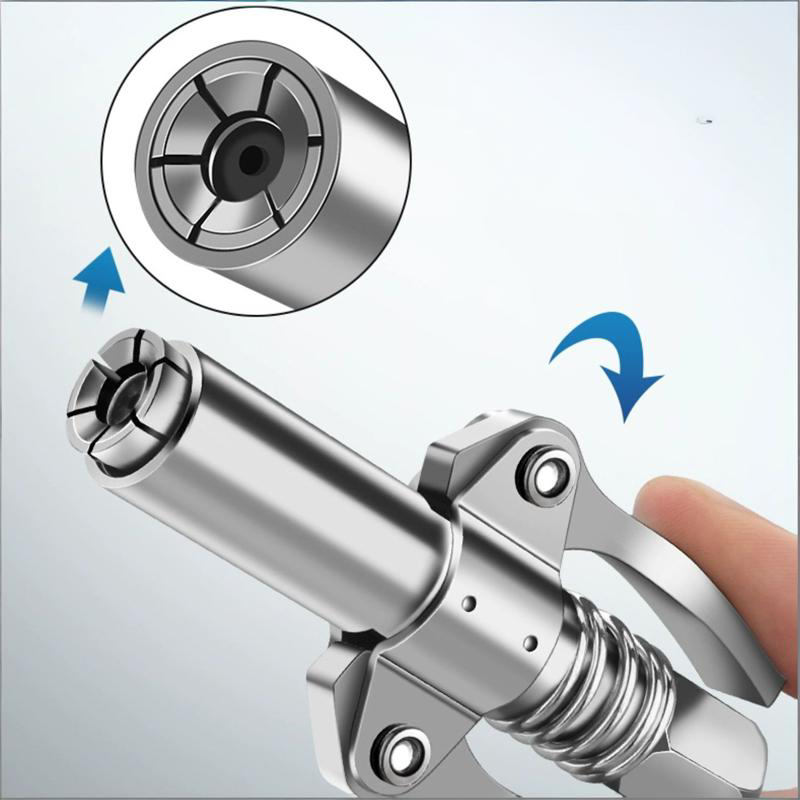 Heavy Duty Grease Coupler, High Pressure Dual Handle Self-Sealing Adapter for M6-M14 Nipples, Universal for Manual/Pneumatic/Electric Grease Guns