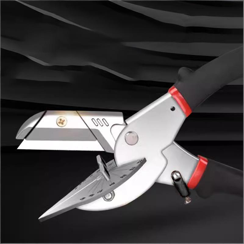 Industrial Multi-Angle Cutter - 45° to 135° Adjustable | SK-5 Alloy Steel Blades | for Cable Trunking, Plastic & Thin Wood Cutting | Non-Slip Rubberized Handle