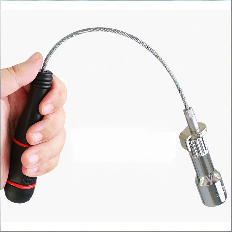 29CM Extended Magnetic Oil Drain Plug Tool - Heat-Resistant, Anti-Slip Handle for Easy & Mess-Free Automotive Oil Changes
