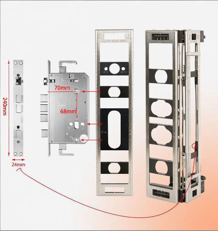 Professional Door Lock Installation Jig Kit - Precision Mortising Template for Wood Doors