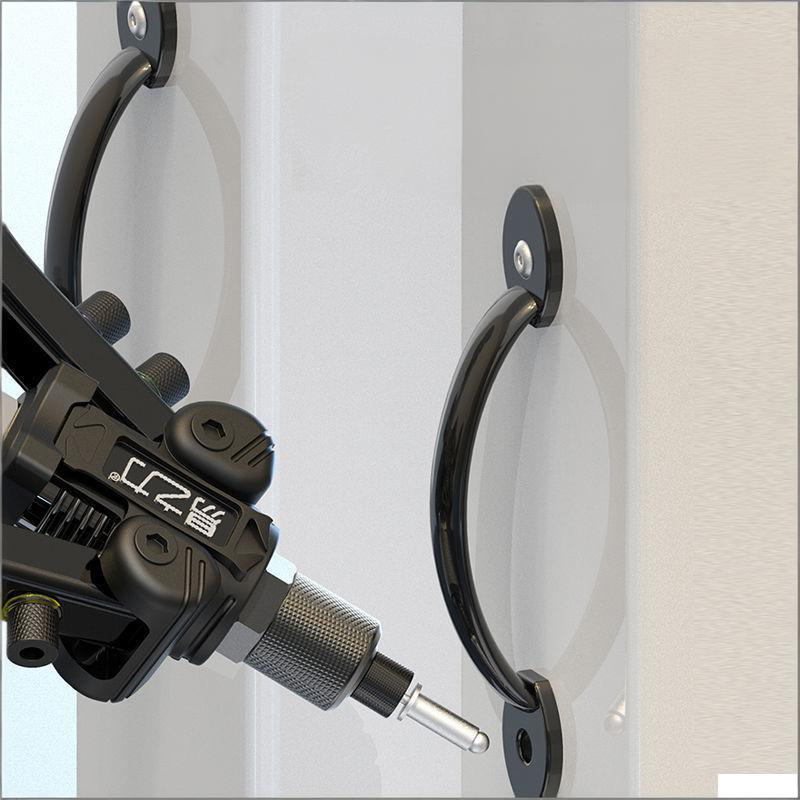 Professional 3-in-1 Hand Tool: Heavy-Duty Labor-Saving Rivet Gun, Nut & Hole Punch Tool Kit with Storage Case