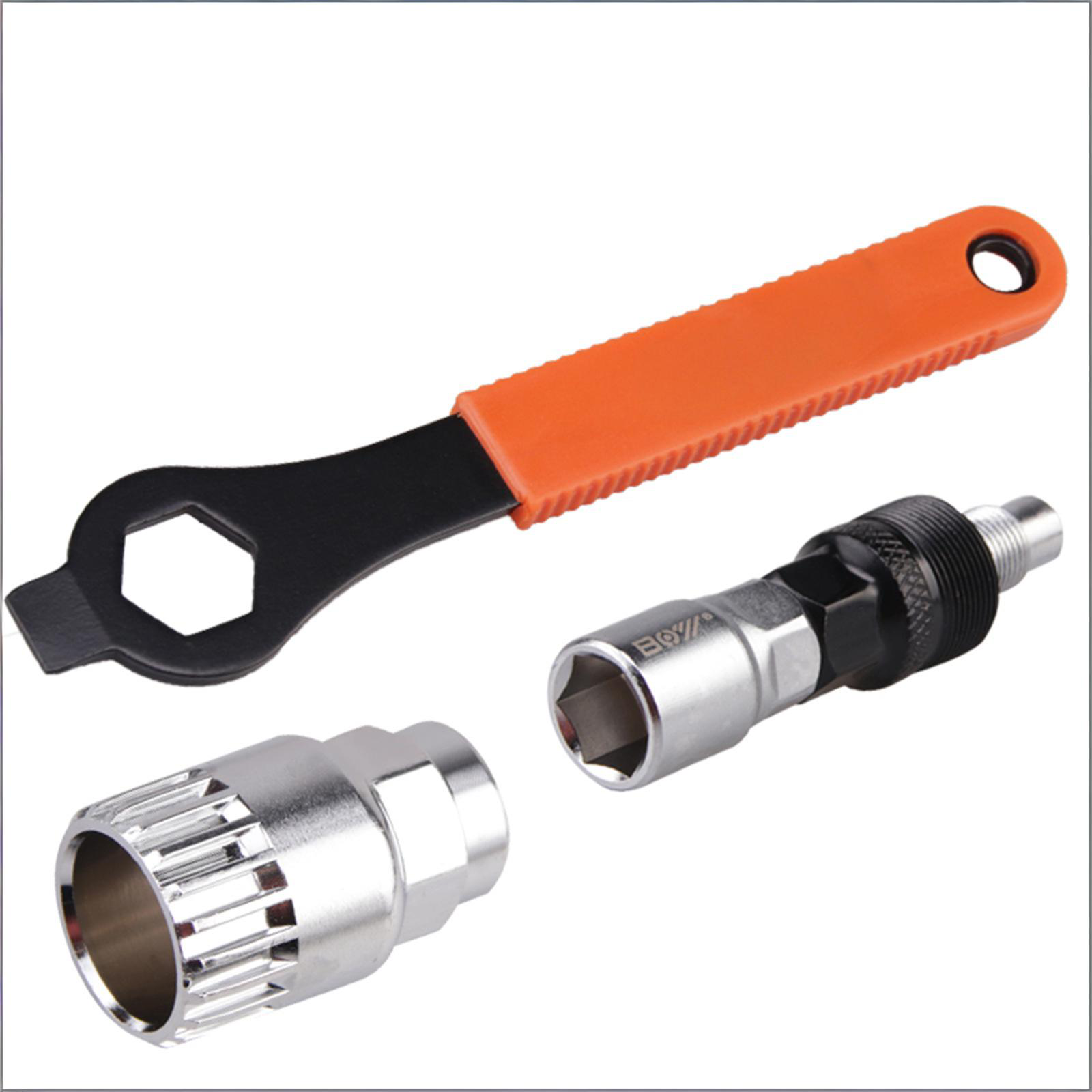 Crank Arm & Bottom Bracket Removal Tool Kit - Long Handle Lever Wrench with Built-in Hex Socket for Bicycle Repair